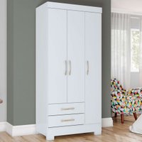 Guarda-roupa Solteiro Sensi 3 Portas 2 Gavetas Flex Branco/rosa Chá - Briz