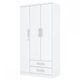 Guarda-roupa Solteiro Miami 3 Portas 2 Gavetas Flex Branco/rosa Chá - Henn