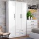 Guarda-roupa Solteiro Miami 3 Portas 2 Gavetas Flex Branco/rosa Chá - Henn