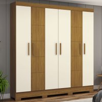 Guarda-roupa Solteiro Malbec 6 Portas 2 Gavetas Nature/off White - Briz