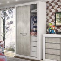 Guarda-roupa Solteiro 2 Portas 4 Gavetas Narita 1440 - Percasa