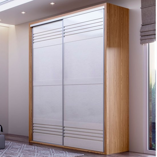 Guarda-roupa Solteiro 2 Portas 2 Gavetas 100% Mdf Freijo/off White Tw601b - Dalla Costa