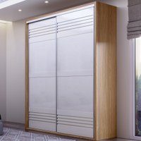 Guarda-roupa Solteiro 2 Portas 2 Gavetas 100% Mdf Freijo/off White Tw601 - Dalla Costa