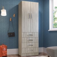 Guarda-roupa Solteiro 2 Portas 4 Gavetas Fresno 2034 - Percasa