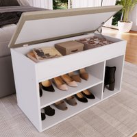 Sapateira Baú 3 Nichos Branco Sp080 - Completa Móveis