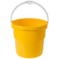 Balde de Plástico Redondo com 8L Alças e Marcador de Litros Interno Astra Amarelo