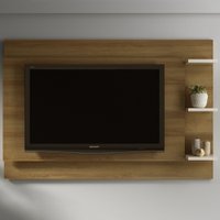 Painel Para Tv Até 65 Polegadas 3 Prateleiras Natural/off White Pl3002 - Tecno Mobili