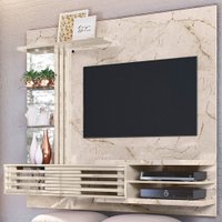 Painel Para Tv Até 55 Polegadas Frizz Supreme 2 Portas Calacata/off White - Madetec
