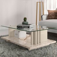 Mesa De Centro Frizz Calacata/off White - Madetec