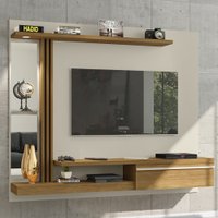 Painel Para Tv Até 55 Polegadas Com Led Denver 1 Porta Off White/cinamomo - Bechara Móveis
