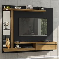Painel Para Tv Até 55 Polegadas Com Led Denver Preto Fosco/cinamomo - Bechara
