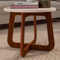 Mesa De Centro Jasmin 100% Mdf Off White/cedro - Artely Móveis