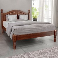 Cama De Casal Ouro Madeira Maciça Café - Finestra Móveis