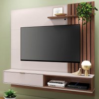 Painel Para Tv Até 60 Polegadas Tocantins 1 Porta 1 Prateleira Off White/nogueira Real - Colibri