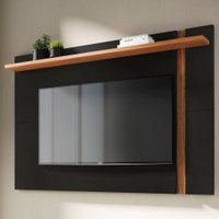 Painel Para Tv Até 70 Polegadas Leme 1 Prateleira Preto Fosco/noce Milano - Colibri