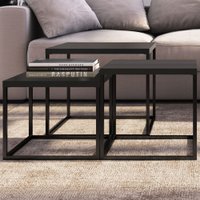 Mesa De Centro Cube Conjunto 3 Peças Preto - Artesano