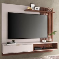 Painel Para Tv Até 65 Polegadas Tocantins 1 Porta 1 Prateleira Off White/nogueira Real - Colibri
