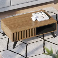 Mesa De Centro Jeri 1 Nicho Noce Milano/preto Fosco - Colibri