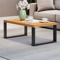 Mesa De Centro Industrial 100% Mdf Freijó/preto Fosco F12 - Pradel