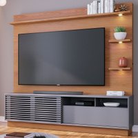 Estante Para Tv Até 70 Polegadas Campeche 1 Porta 1 Gaveta Freijó/cinza Fosco - Colibri