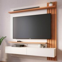 Estante Para Tv Até 65 Polegadas Juriti 2 Portas 2 Prateleiras Off White Matte/freijó - Colibri