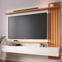 Estante Para Tv Até 70 Polegadas Juriti 3 Portas 2 Prateleiras Off White Matte/freijó - Colibri