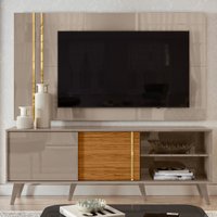 Rack Com Painel Para Tv Até 65 Polegadas Cronos 2 Prateleiras Fendi/naturale - Madetec
