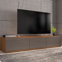 Rack Para Tv Até 60 Polegadas Eros 1,80 2 Portas 1 Gaveta Noce/cinza Perola - Casa D