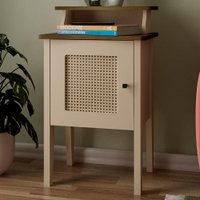 Mesa De Canto Charlotte 1 Porta 100% Mdf Pinho/off White - Artely Móveis