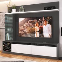 Estante Para Tv Até 50 Polegadas 3 Portas Preto/branco - Pnr Móveis