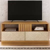 Rack Para Tv Até Xx Polegadas 2 Gavetas Natural/palha R1479 - Tecno Mobili
