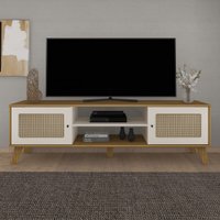 Rack Para Tv Até 75 Polegadas Charlotte 2 Portas Carvalho/off White - Artely Móveis