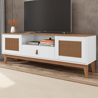 Rack Para Tv Até 60 Polegadas Esmeralda 2 Portas 1 Gaveta Branco/noce - Casa D