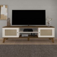 Rack Para Tv Até 75 Polegadas Charlotte 2 Portas Pinho/off White - Artely Móveis