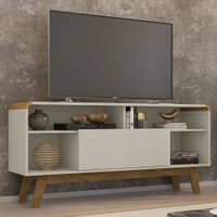 Rack Para Tv Até 55 Polegadas Lazuli 1 Porta Off White - Bechara Móveis