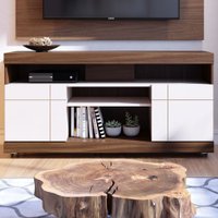 Rack Para Tv Até 42 Polegadas 2 Portas Yara Nogueira Real/off White - Colibri