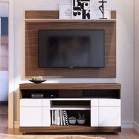 Rack Com Painel Para Tv Até 55 Polegadas 2 Portas Bp Nogueira Real/off White - Colibri