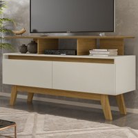 Rack Para Tv Até 50 Polegadas Rubi 2 Portas Cinamomo/off-white - Bechara Móveis