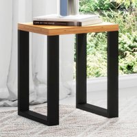 Mesa De Canto Industrial 100% Mdf Freijó/preto Fosco F33 - Pradel