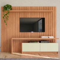 Estante Para Tv Até 65 Polegadas 2 Portas 1 Prateleira 100% Mdf Freijo/off White Tb183 - Pradel