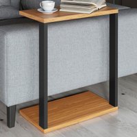 Mesa De Canto Industrial 100% Mdf Freijó/preto Fosco F36 - Pradel