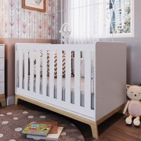 Berço Favo De Mel 3 Em 1 Com Colchão Branco - Completa Móveis