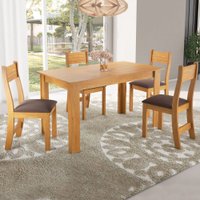 Mesa De Jantar 4 Lugares Mara Mel/fume - Viero Móveis