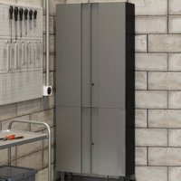 Armário De Cozinha Multibox 4 Portas Cinza/preto - Telasul