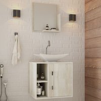 Armário De Banheiro Com Cuba E Espelho Soft 1 Porta Snow 13684 - Compace
