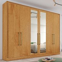 Guarda-roupa Casal Argos 6 Portas 6 Gavetas Espelhado 100% Mdf Peroba - Mademarques