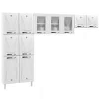 Cozinha Compacta Star New 11 Portas Com Vidro Branco - Telasul