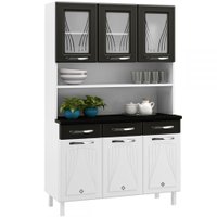 Cozinha Compacta Star New 6 Portas 3 Gavetas Branco/preto - Telasul