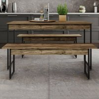 Mesa De Jantar 4 Lugares Tub Carvalho Dark/preto - Compace