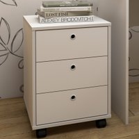 Gaveteiro Com Rodízios New 3 Gavetas Branco - Artany